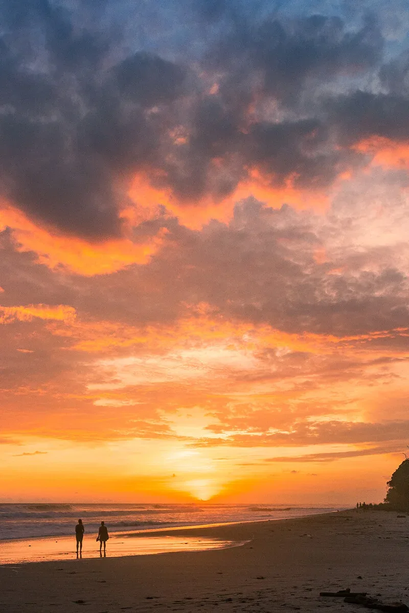 Tropical sunset over the beach