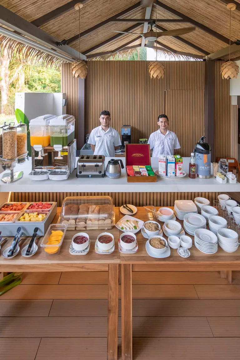 Breakfast buffet with fresh fruit bar