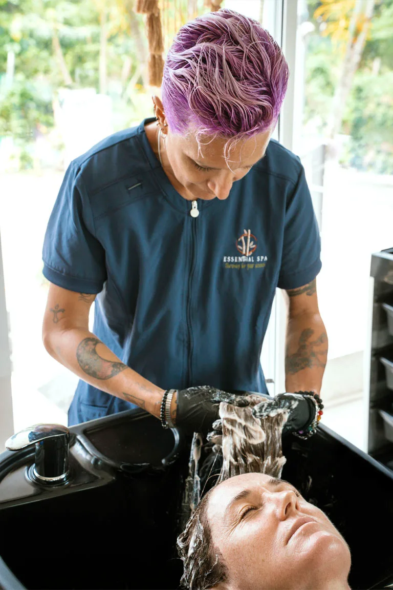 Hair wash at Essenttial Spa