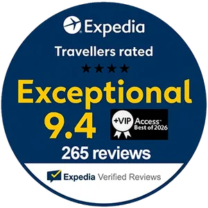 Expedia – Travellers rated Exceptional 9.4
