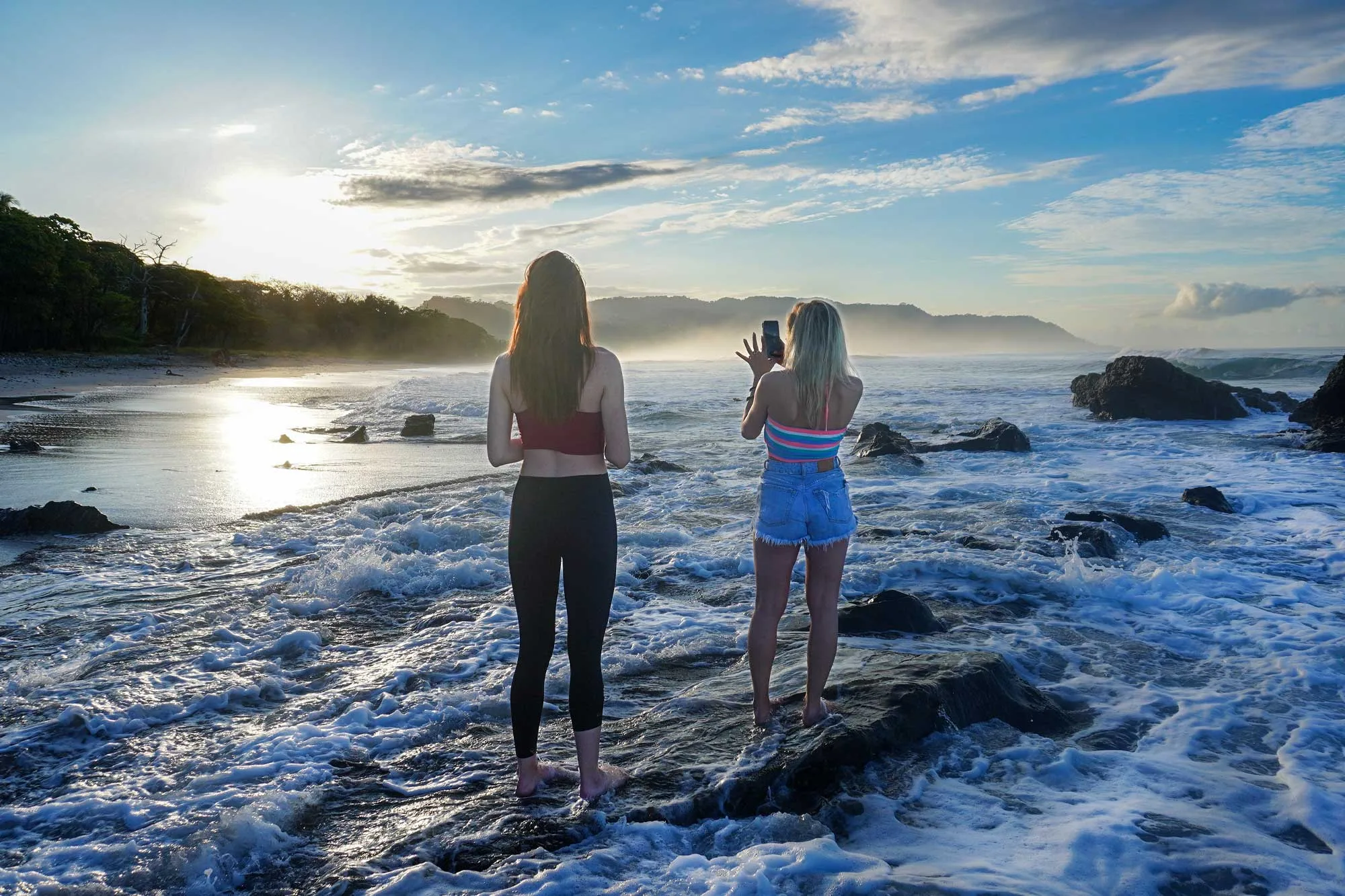 Two women on the tide pool rocks