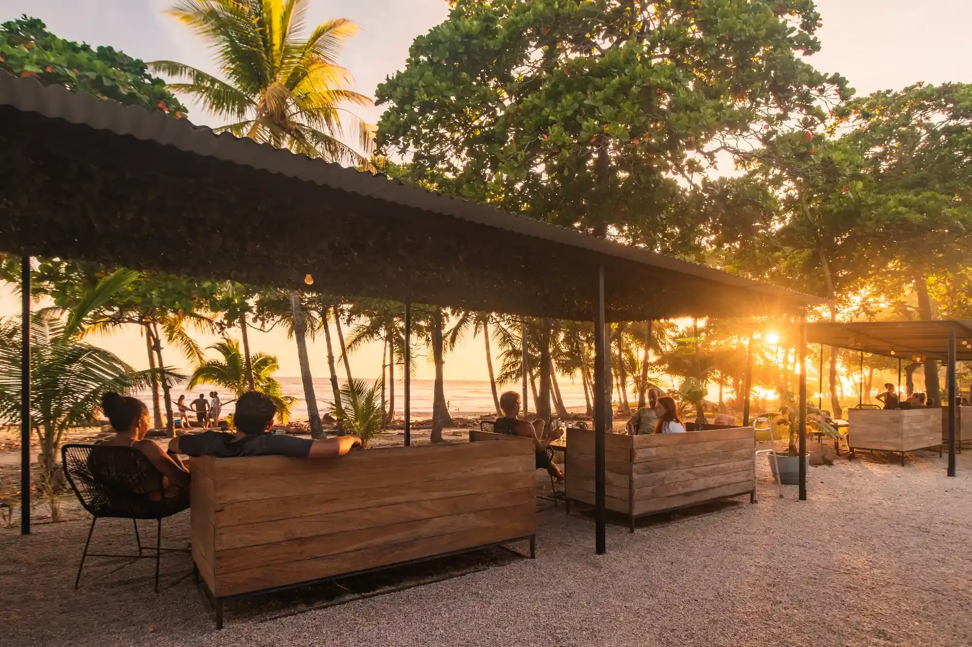 Beach bar at sunset