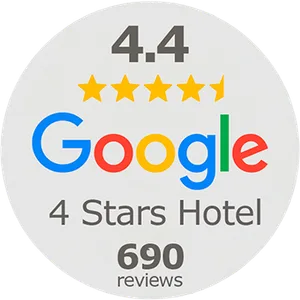 Google 4.4 – 4 Stars Hotel, 690 reviews